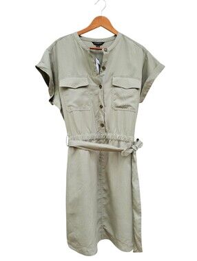 Banana Republic Sweet Basil (Light Sage) Utility Shirt Dress Size XL